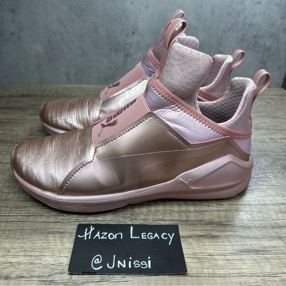 Puma Fierce Metallic Rose High-Top Sneakers Size 7.5 - Picture 1 of 8